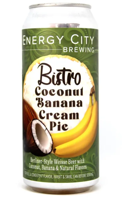 Heavily fruited Berliner weisse with coconut and banana.Bistro Coconut Banana Cream Pie