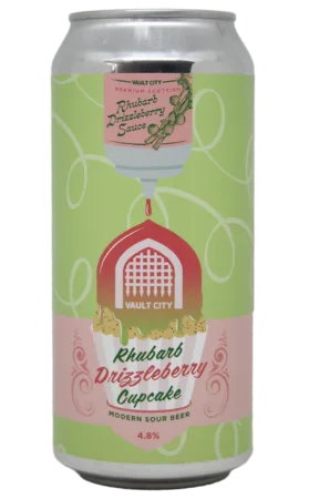 Rhubarb Drizzleberry Cupcake